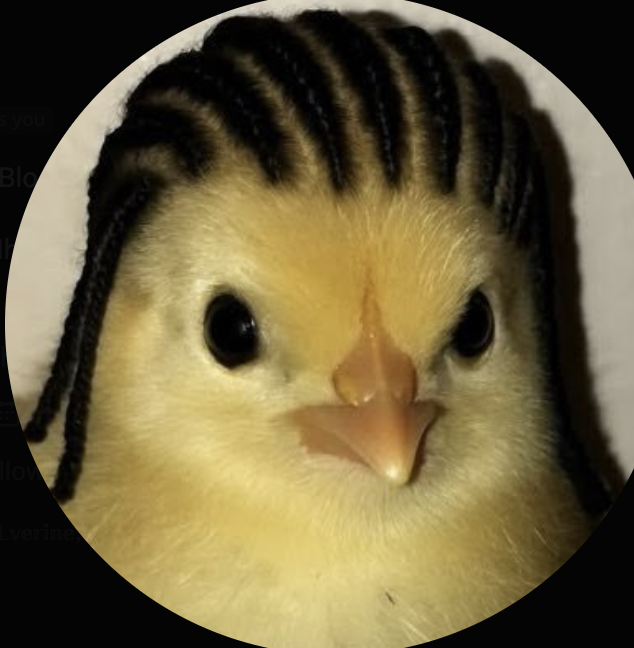 CHIGGA chicken mascot with braided feathers